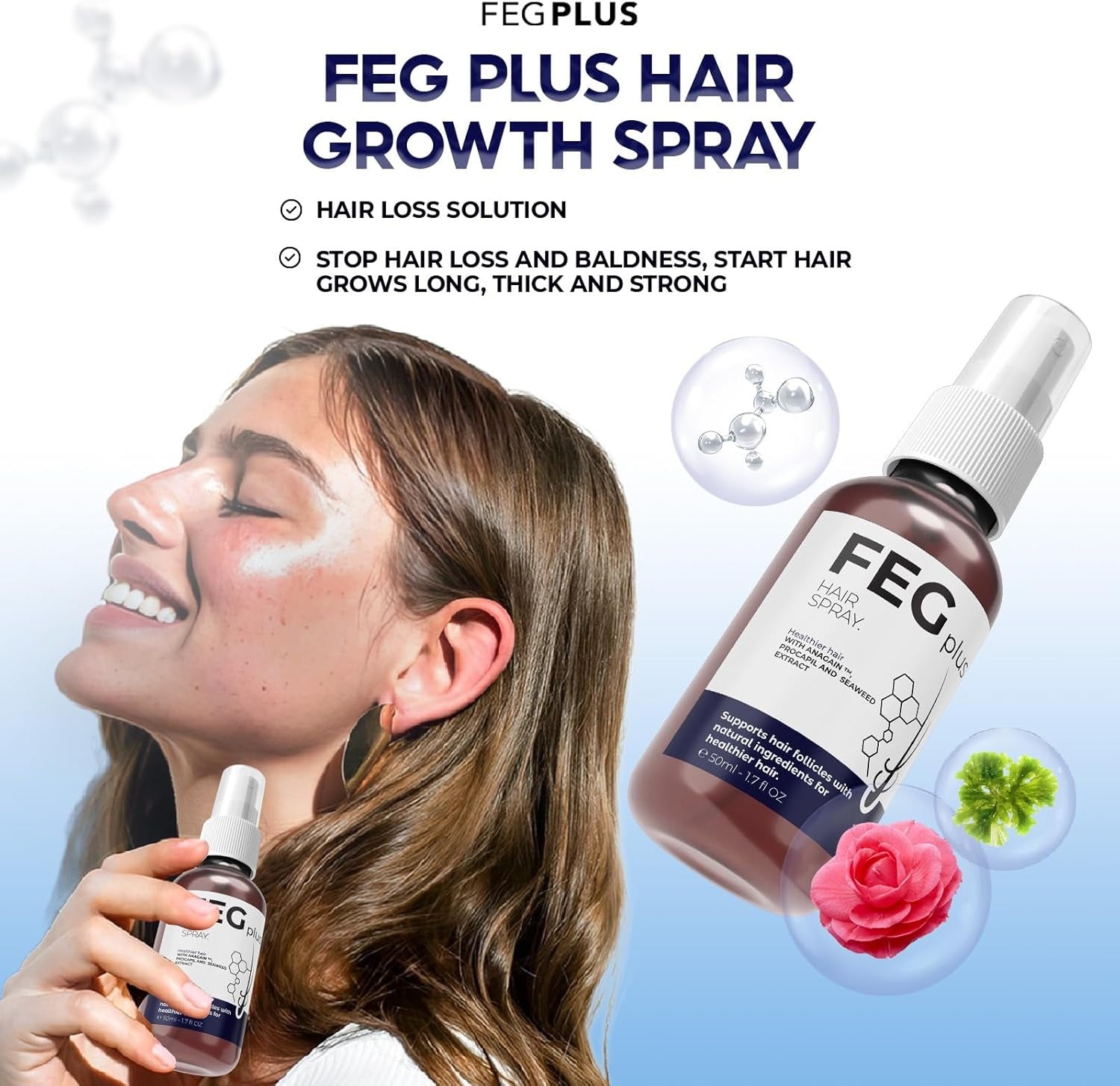 Premium FEG Plus Hair Growth 100% Fast + Organic Solution